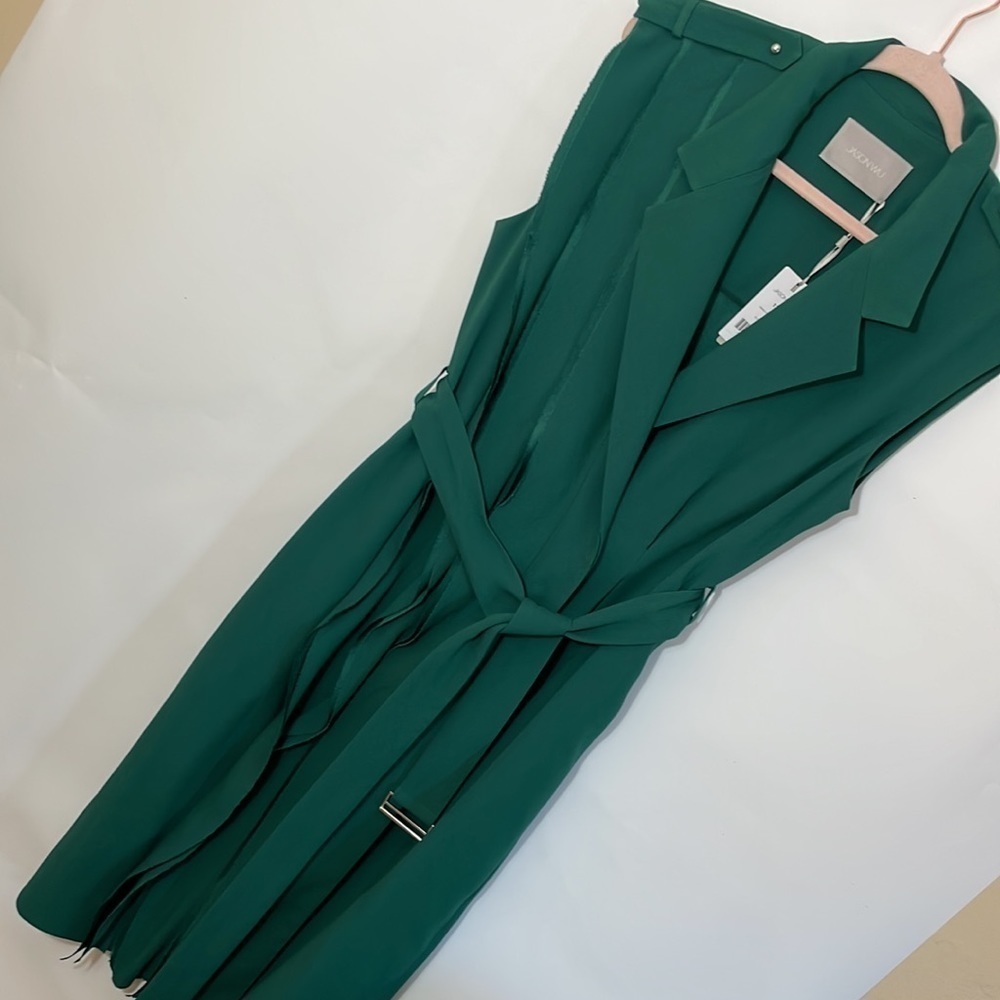 Jason Wu 12 Green Satin Crepe Wrap Midi Dress - Picture 12 of 12
